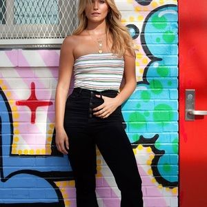 American Eagle Rainbow Stripped Bandeau Top Sz S